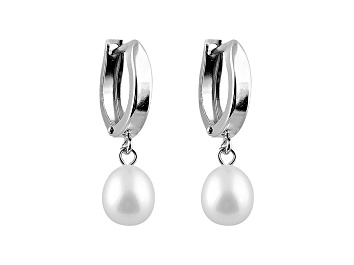 Picture of Cultured Freshwater Pearl 14k White Gold Dangle Earrings