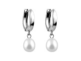 Cultured Freshwater Pearl 14k White Gold Dangle Earrings