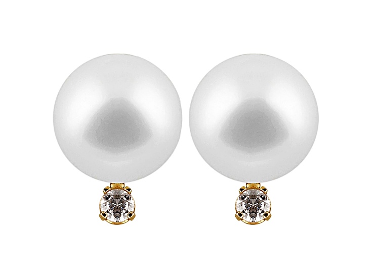 ピアス LESS IS MORE Single sale 14K gold freshwater pearl earrings Freshwater Cultured 8-8.5mm Pearl 14kt Yellow Gold Earrings