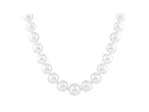 10-13mm White Cultured Australian South Sea Pearl 14k White Gold Strand Necklace 18 inches