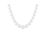 10-13mm White Cultured Australian South Sea Pearl 14k White Gold Strand Necklace 18 inches