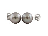 7-7.5mm Silver Cultured Freshwater Pearl Sterling Silver Stud Earrings