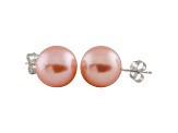 9-9.5mm Pink Cultured Freshwater Pearl 14k White Gold Stud Earrings