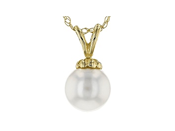 Picture of 14kt Yellow Gold 6-7mm Cultured Japanese Akoya Pearl Pendant With 18" Chain