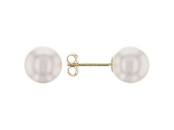 Picture of 14kt Yellow Gold 7-8mm Cultured Japanese Akoya Pearl Stud Earrings