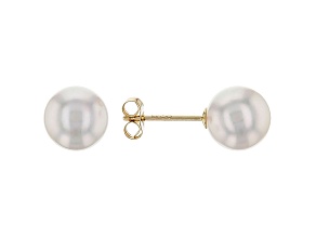 14kt Yellow Gold 6-7mm Cultured Japanese Akoya Pearl Stud Earrings