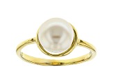 14K Yellow Gold Childrens Cultured White Freshwater Pearl Ring