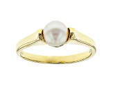 14k Yellow Gold Childrens Cultured White Freshwater Pearl Ring