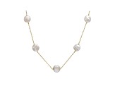 14k Yellow Gold 12-13mm White Cultured Freshwater Coin Pearl Necklace 20"