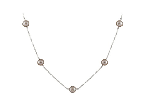 Pink Rose Quartz Necklace Rose Gold Over Sterling Silver Tin Cup Station 24-inch Length