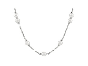Sterling Silver 8-9mm White Freshwater Pearls Necklace, 18'' + 2'' Extender