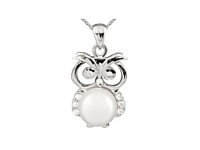8-9mm Cultured Freshwater Pearl & Bella Luce® Silver Pendant With Chain