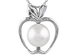 11-12mm Cultured Freshwater Pearl & Bella Luce® Silver Pendant With Chain