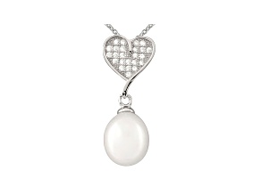 7-8mm Cultured Freshwater Pearl & Bella Luce® Silver Pendant With Chain