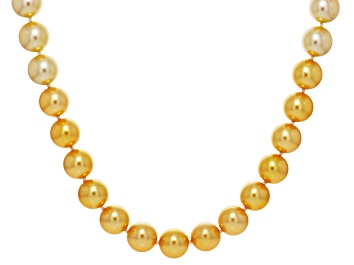 Picture of Pearlfection® Multi-Color South Sea Simulant Rhodium Over Sterling Silver 24 Inch Strand Necklace