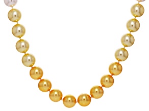 Pearlfection® South Sea and Tahitian Simulant Rhodium Over Sterling Silver 24 Inch Strand Necklace