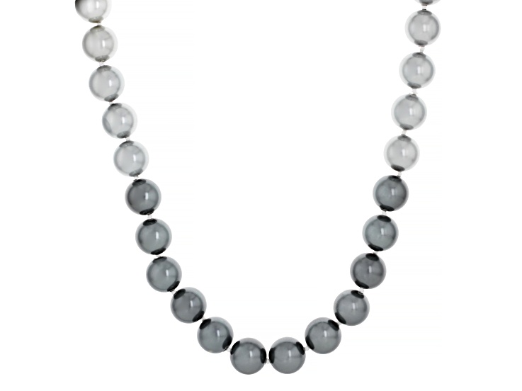 PearlfectionÂ® Multi-Color South Sea Simulant Rhodium Over Sterling Silver 20 Inch Strand Necklace