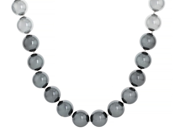 Pearlfection® Multi-Color South Sea Simulant Rhodium Over Sterling Silver 22 Inch Strand Necklace