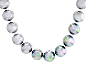 Pearlfection® Tahitian Simulant Rhodium Over Sterling Silver 18 Inch Strand