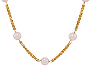 Pearlfection® Kasumiga Simulant 18k Yellow Gold Over Sterling Silver 20 Inch Strand Necklace
