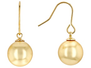 Pearlfection® Golden South Sea Simulant 18K Yellow Gold Plated Earrings