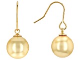 Pearlfection® Golden South Sea Simulant 18K Yellow Gold Plated Earrings
