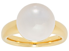 Perla Milano™ White Cultured Freshwater Pearl 18k Yellow Gold Over Bronze Solitaire Ring
