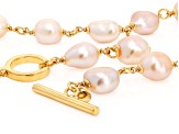 Perla Milano™ Multi-Pink Cultured Freshwater Pearl 18k Yellow Gold Over Bronze 20 Inch Necklace