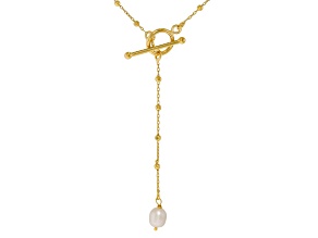 Genusis™ White Cultured Freshwater Pearl 18k Yellow Gold Over Bronze 18" Necklace