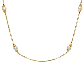 Genusis™ White Cultured Freshwater Pearl 18k Yellow Gold Over Bronze 24" Necklace
