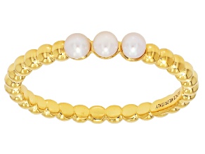 Genusis™ White Cultured Freshwater Pearl 18k Yellow Gold Over Bronze Ring
