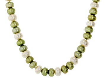 White Cultured Freshwater Pearl Sterling Silver 18 Inch Mesh Necklace