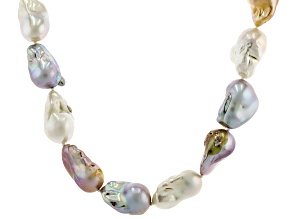 Genusis™ Multi-Color Cultured Freshwater Pearl Rhodium Over Sterling Silver 20 Inch Necklace