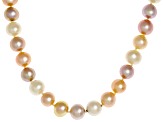 Multi-Color Cultured Freshwater Pearl 14k Yellow Gold 18 Inch Strand Necklace