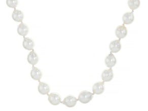 White Cultured Japanese Akoya Pearl Sterling Silver 18 Inch Strand Necklace