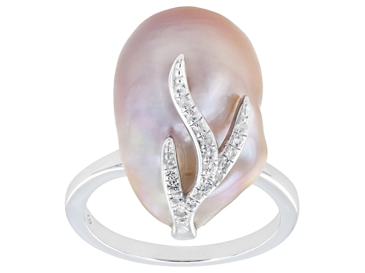 Genusis™ Multi-Color Cultured Freshwater Pearl With White Topaz
