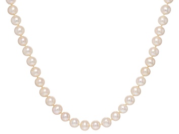 Picture of White Cultured Freshwater Pearl Rhodium Over Sterling Silver 18 Inch Strand Necklace