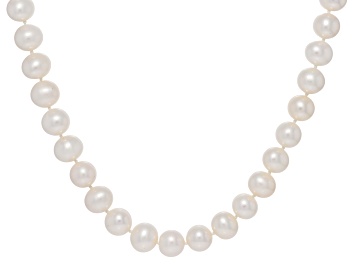 Picture of White Cultured Freshwater Pearl Rhodium Over Sterling Silver 18 Inch Strand Necklace