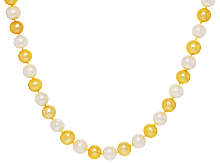 Multi-Color Cultured Freshwater Pearl Rhodium Over Sterling Silver 17.5 Inch Necklace