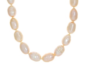 Candlelight Cultured Freshwater Pearl Rhodium Over Sterling Silver 17.5 Inch Strand Necklace