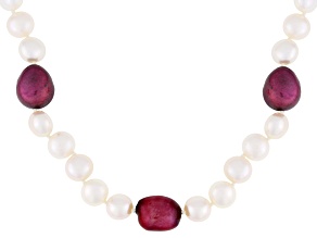 Multi-Color Cultured Freshwater Pearl Rhodium Over Sterling Silver 20 Inch Strand Necklace