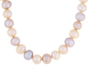 Multi-Color Cultured Freshwater Pearl Rhodium Over Sterling Silver 18 Inch Strand Necklace