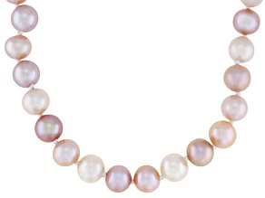 Multi-Pink Cultured Freshwater Pearl Sterling Silver 18 Inch Necklace