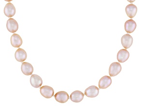 Pink Cultured Freshwater Pearl Sterling Silver 18 Inch Necklace
