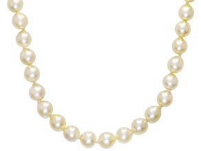 White Cultured Japanese Akoya Pearl Rhodium Over Sterling Silver 18 Inch Necklace