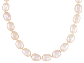 Light Pink Cultured Freshwater Pearl Sterling Silver 18 Inch Necklace