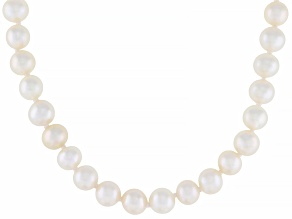 White Cultured Freshwater Pearl Sterling Silver 18 Inch Necklace