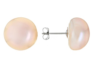 Pink Cultured Freshwater Pearl 14k Gold Stud Earrings
