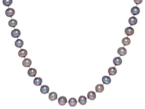 Platinum Cultured Freshwater Pearl 14k Yellow Gold 18 Inch Strand Necklace