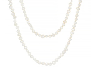 White Cultured Freshwater Pearl Sterling Silver 18 Inch Necklace